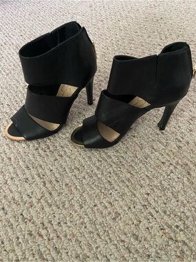 Jessica Simpson Black Strappy High Heel Sandal Booties